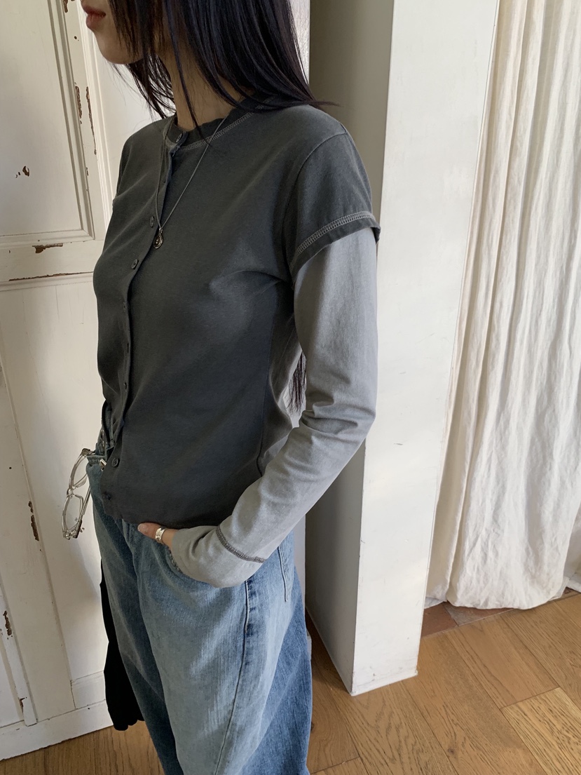 SUNDER MARKET東大門實拍女裝新款26春季休閑T恤不含內搭SUNDER MARKETT恤