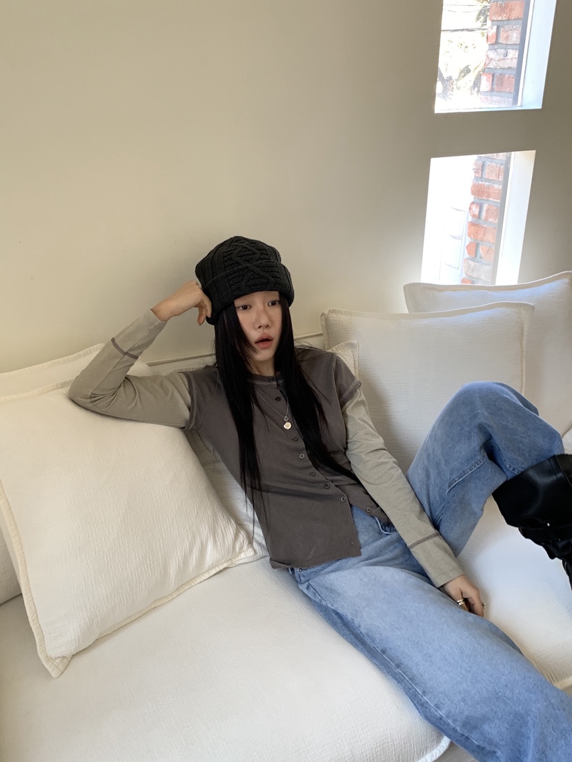 SUNDER MARKET東大門實拍女裝新款26春季休閑T恤不含內搭SUNDER MARKETT恤