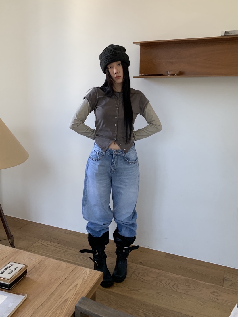 SUNDER MARKET東大門實拍女裝新款26春季休閑T恤不含內搭SUNDER MARKETT恤