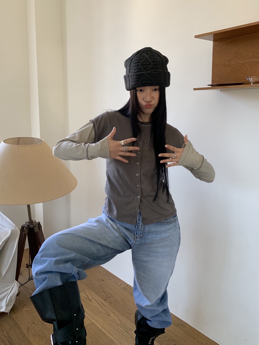 SUNDER MARKET東大門實拍女裝新款26春季休閑T恤不含內搭SUNDER MARKETT恤