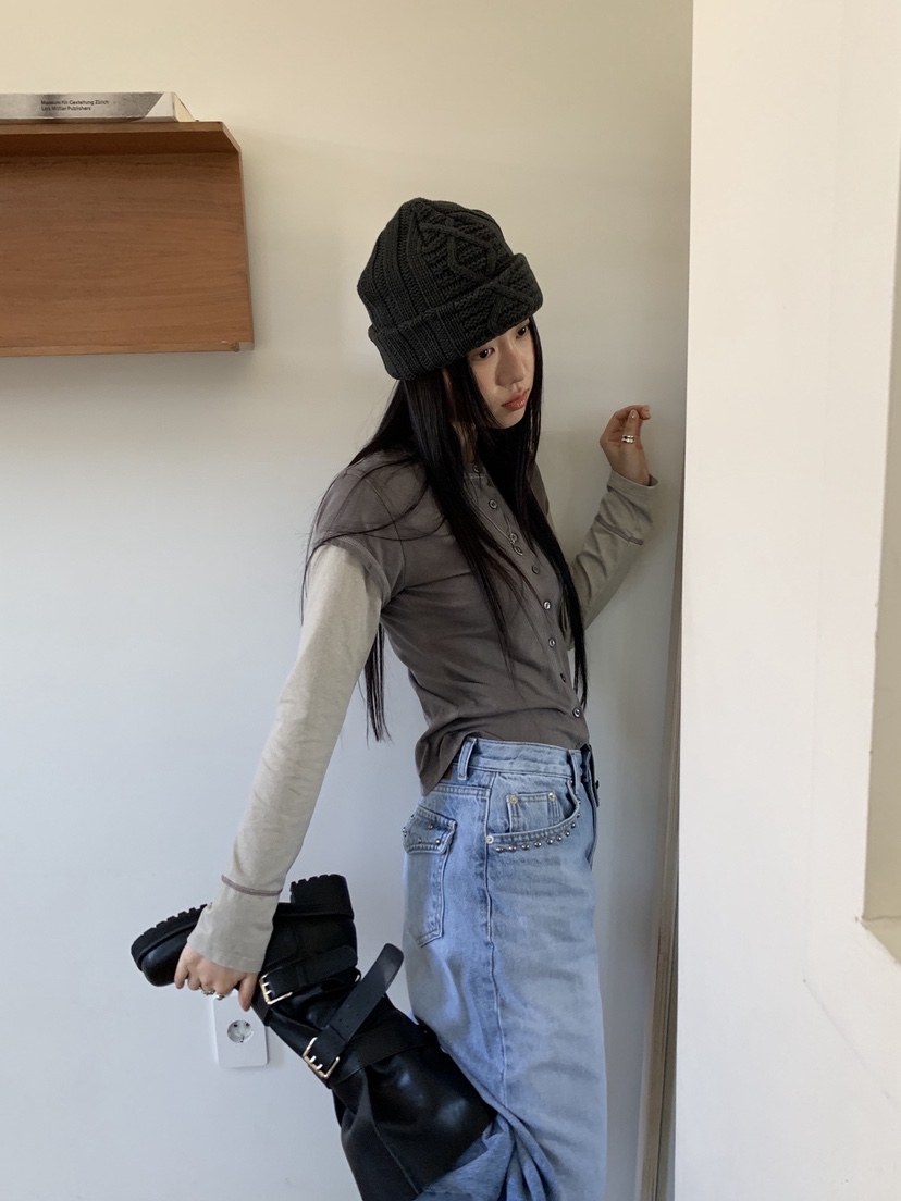 SUNDER MARKET東大門實拍女裝新款26春季休閑T恤不含內搭SUNDER MARKETT恤