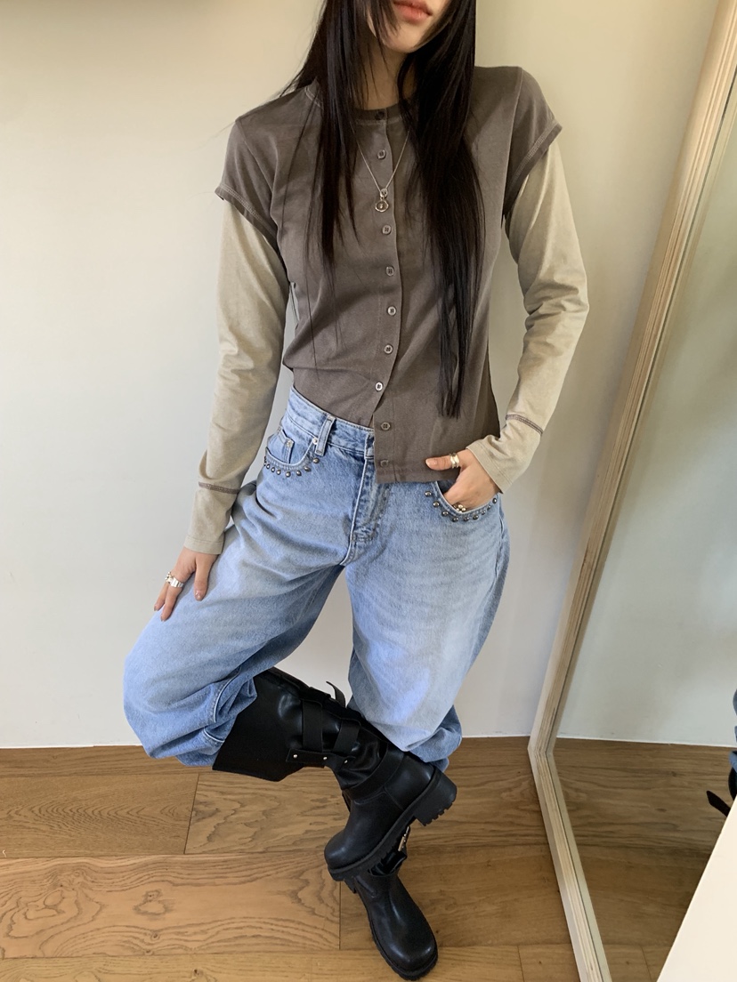 SUNDER MARKET東大門實拍女裝新款26春季休閑T恤不含內搭SUNDER MARKETT恤