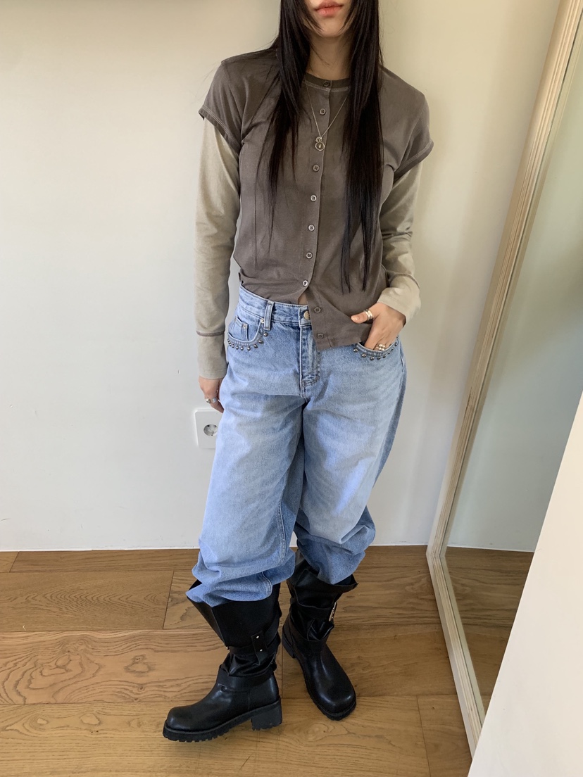 SUNDER MARKET東大門實拍女裝新款26春季休閑T恤不含內搭SUNDER MARKETT恤