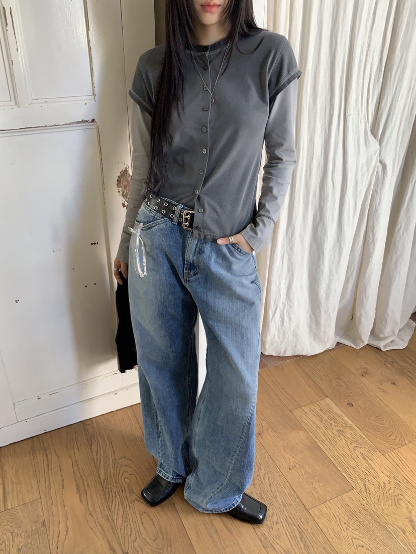 SUNDER MARKET東大門實拍女裝新款26春季休閑T恤不含內搭SUNDER MARKETT恤圖色1