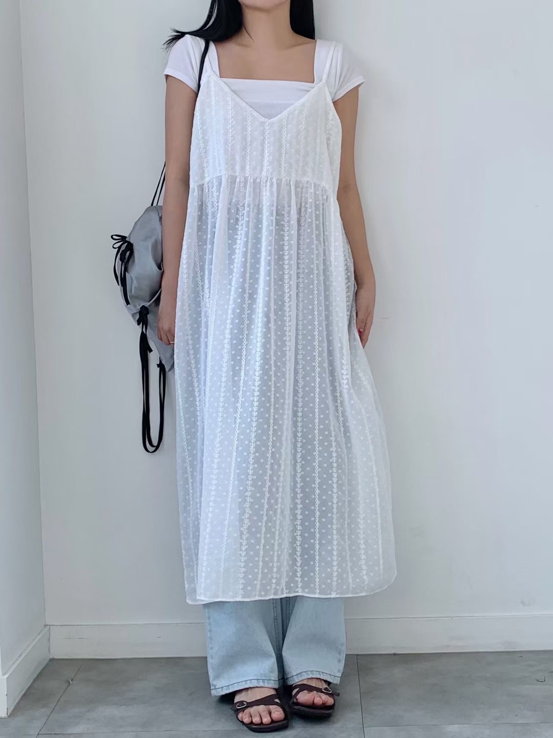 BRAND MARKET-브랜드마켓-T韓國代購女士新款人氣連衣裙不含內搭蕾絲BRAND MARKET-2件起連衣裙圖色1