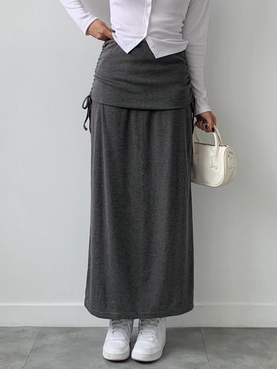 BRAND MARKET-브랜드마켓-T東大門直郵女士新款休閑長裙褶皺BRAND MARKET-2件起長裙圖色1