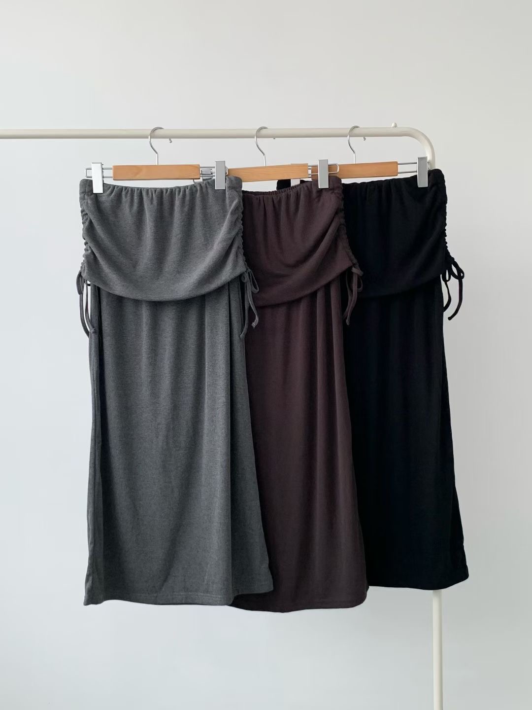 BRAND MARKET-브랜드마켓-T東大門直郵女士新款休閑長裙褶皺BRAND MARKET-2件起長裙圖色2左二色