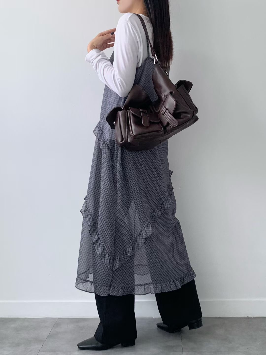 BRAND MARKET-브랜드마켓-T東大門直郵女裝新品推薦連衣裙荷葉邊雪紡BRAND MARKET-2件起連衣裙