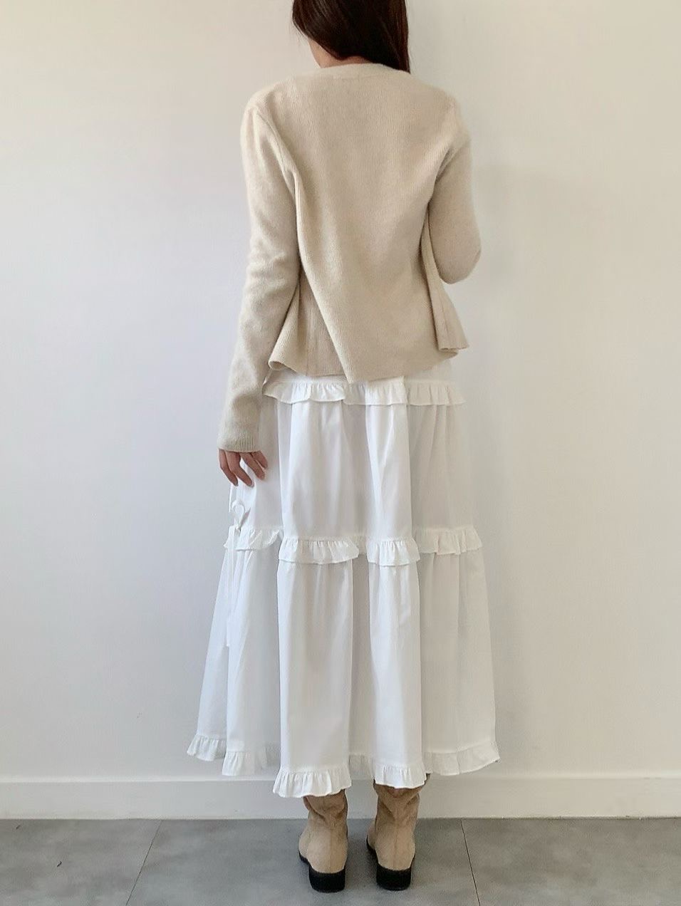 BRAND MARKET-브랜드마켓-T東大門實拍女士新款休閑長裙荷葉邊BRAND MARKET-2件起長裙