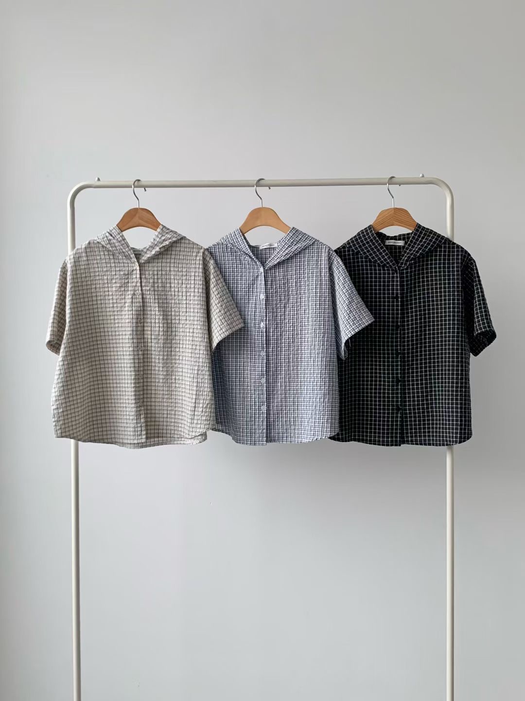 BRAND MARKET-브랜드마켓-T東大門實拍女裝新品人氣襯衫蕾絲衫連帽衫格子BRAND MARKET-2件起襯衫/蕾絲衫圖色2左二色