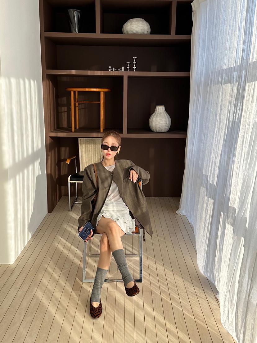 ZEROZERO東大門實拍女裝新款推薦職業熱賣休閑夾克含腰帶ZEROZERO夾克