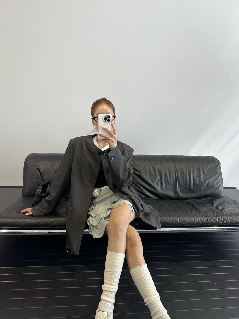 ZEROZERO東大門實拍女裝新款推薦職業熱賣休閑夾克含腰帶ZEROZERO夾克