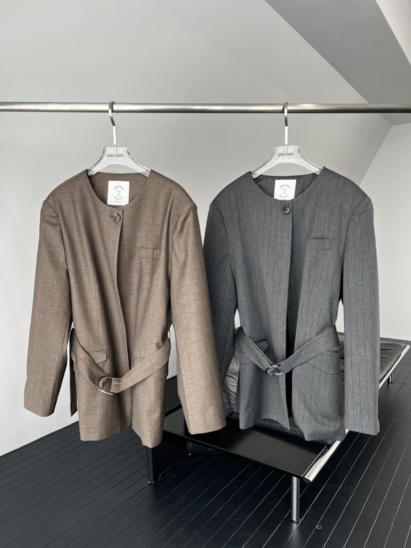 ZEROZERO東大門實拍女裝新款推薦職業熱賣休閑夾克含腰帶ZEROZERO夾克