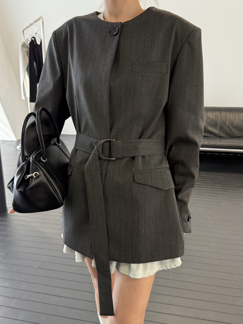 ZEROZERO東大門實拍女裝新款推薦職業熱賣休閑夾克含腰帶ZEROZERO夾克圖色2