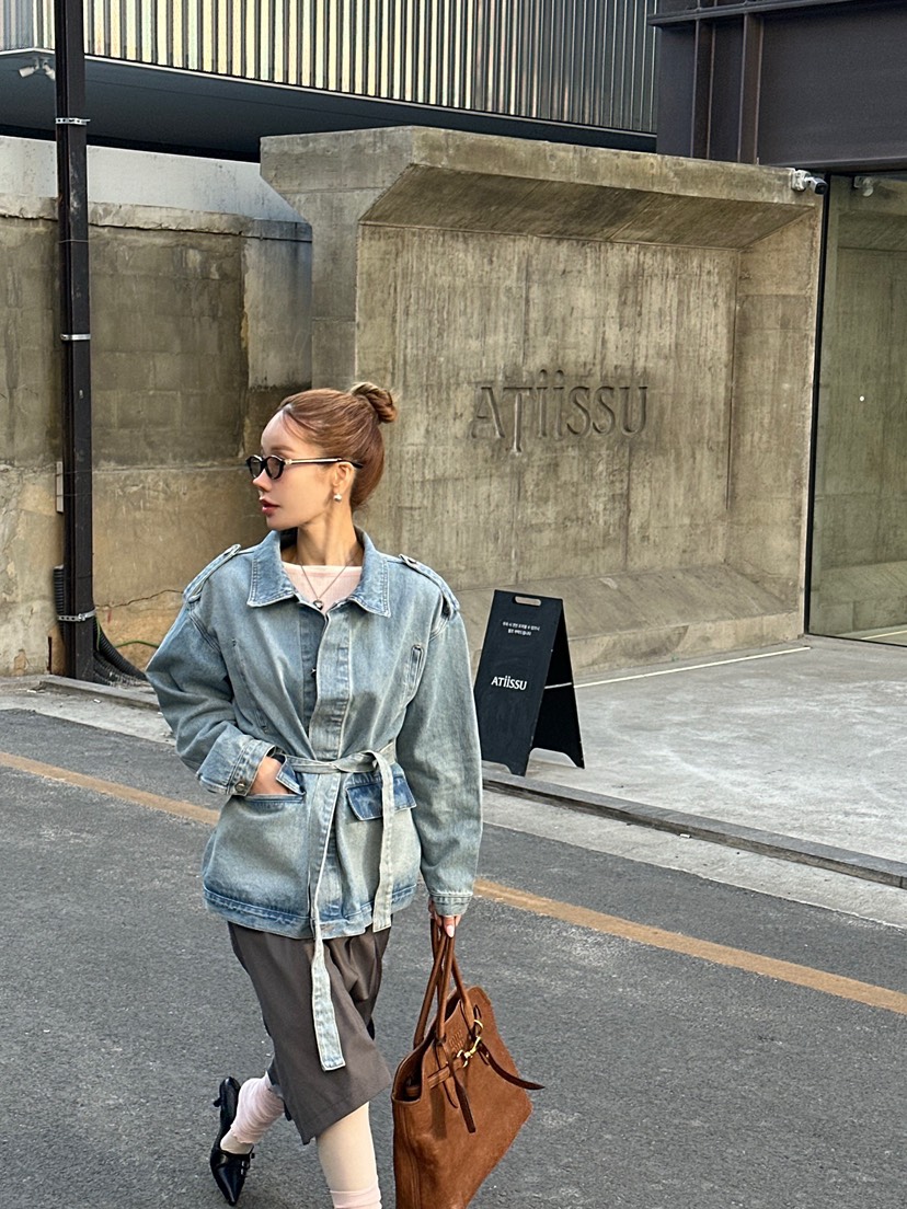 ZEROZERO東大門代購女士新品休閑人氣職業推薦夾克含腰帶ZEROZERO夾克