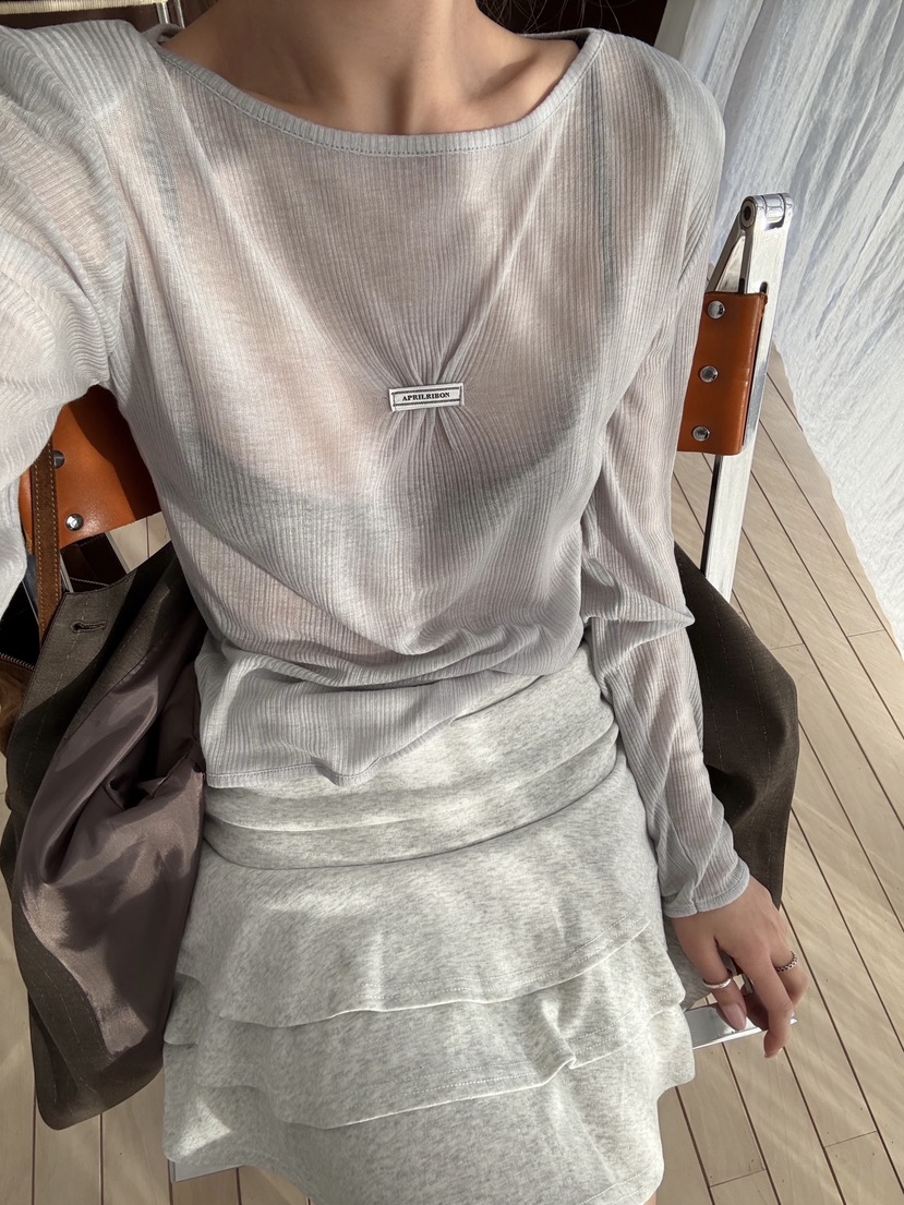 ZEROZERO韓國代購女士新品熱賣人氣時尚推薦26春季長袖T恤透明ZEROZERO長袖T恤