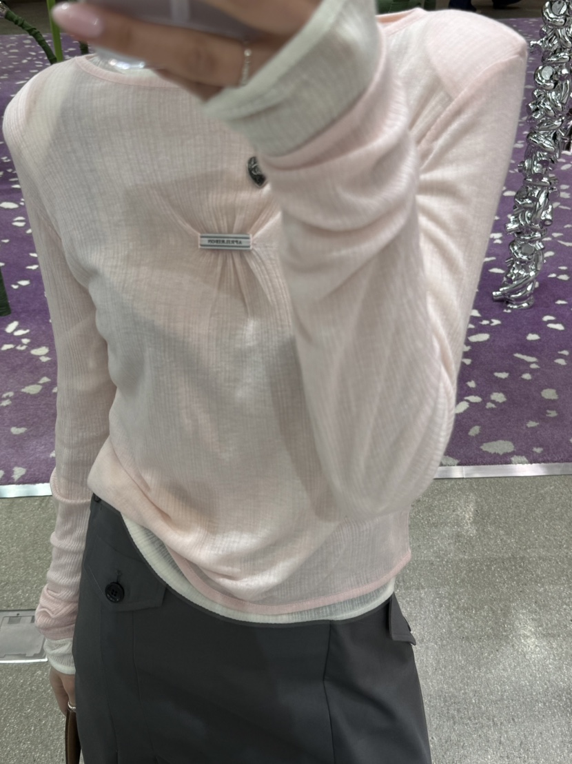 ZEROZERO韓國代購女士新品熱賣人氣時尚推薦26春季長袖T恤透明ZEROZERO長袖T恤圖色2