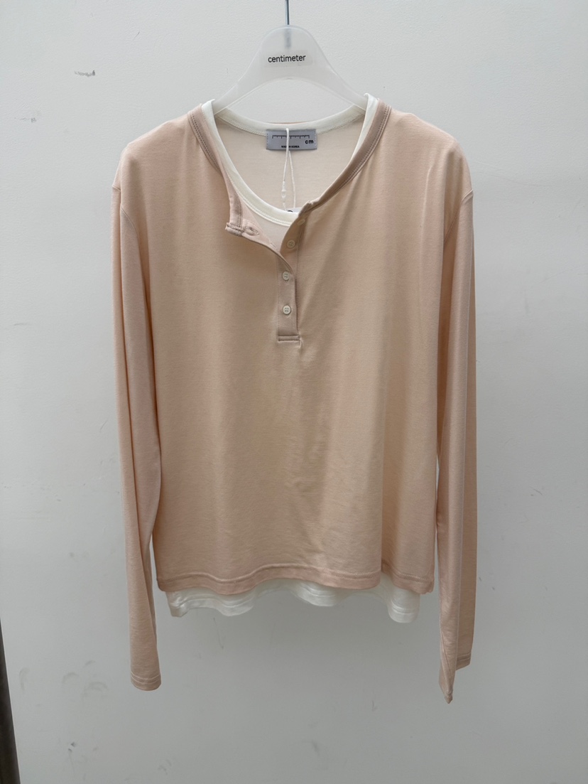 CM韓國直郵女裝新款人氣推薦26春夏時尚熱賣休閑職業長袖T恤CM_centimeter長袖T恤圖色1