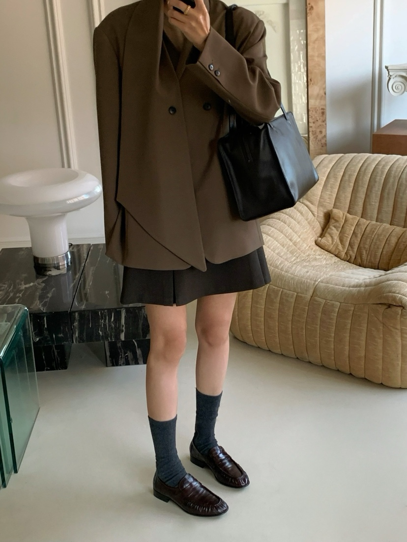 A Flan韓國直郵女裝新款推薦26春夏熱賣休閑職業夾克圍巾AFN/FLAN EDITION夾克