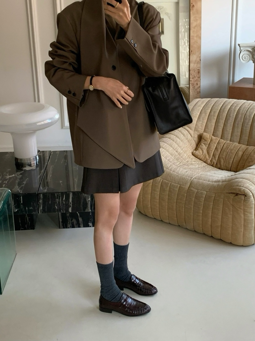 A Flan韓國直郵女裝新款推薦26春夏熱賣休閑職業夾克圍巾AFN/FLAN EDITION夾克