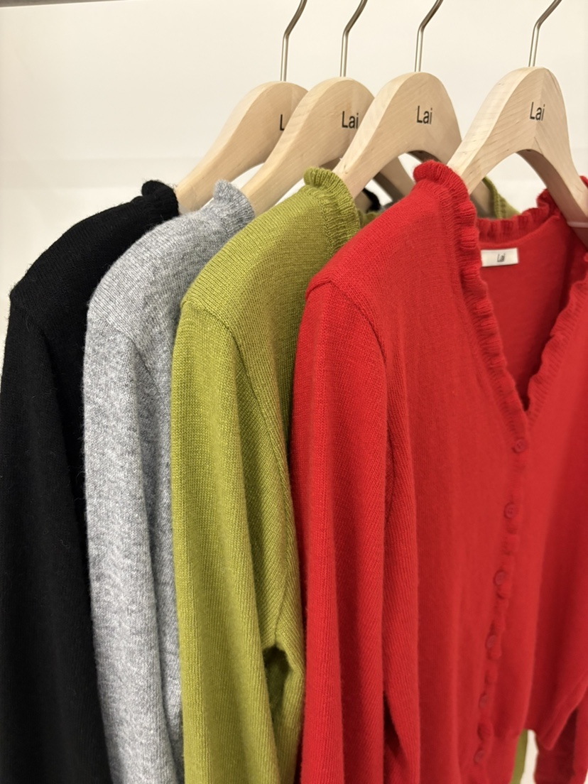LAI韓國直郵女士新款職業真品推薦26春夏針織衫荷葉邊開衫Lai針織衫