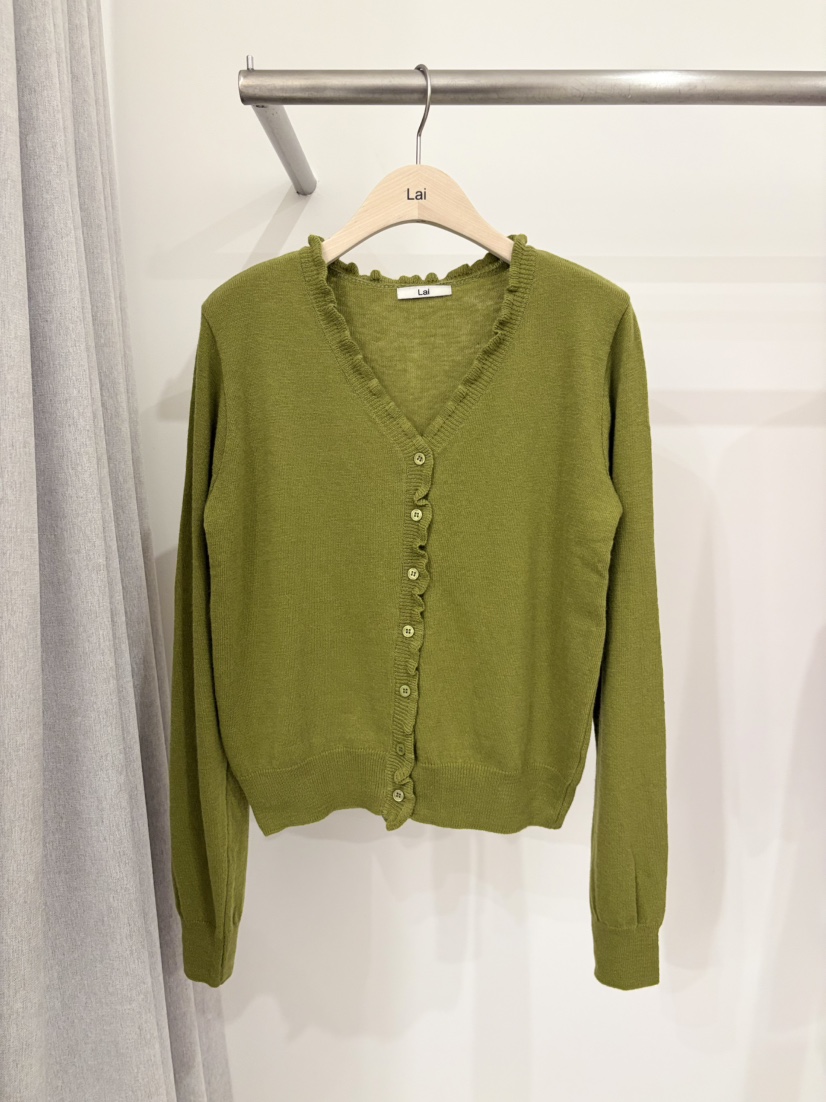 LAI韓國直郵女士新款職業真品推薦26春夏針織衫荷葉邊開衫Lai針織衫圖色2