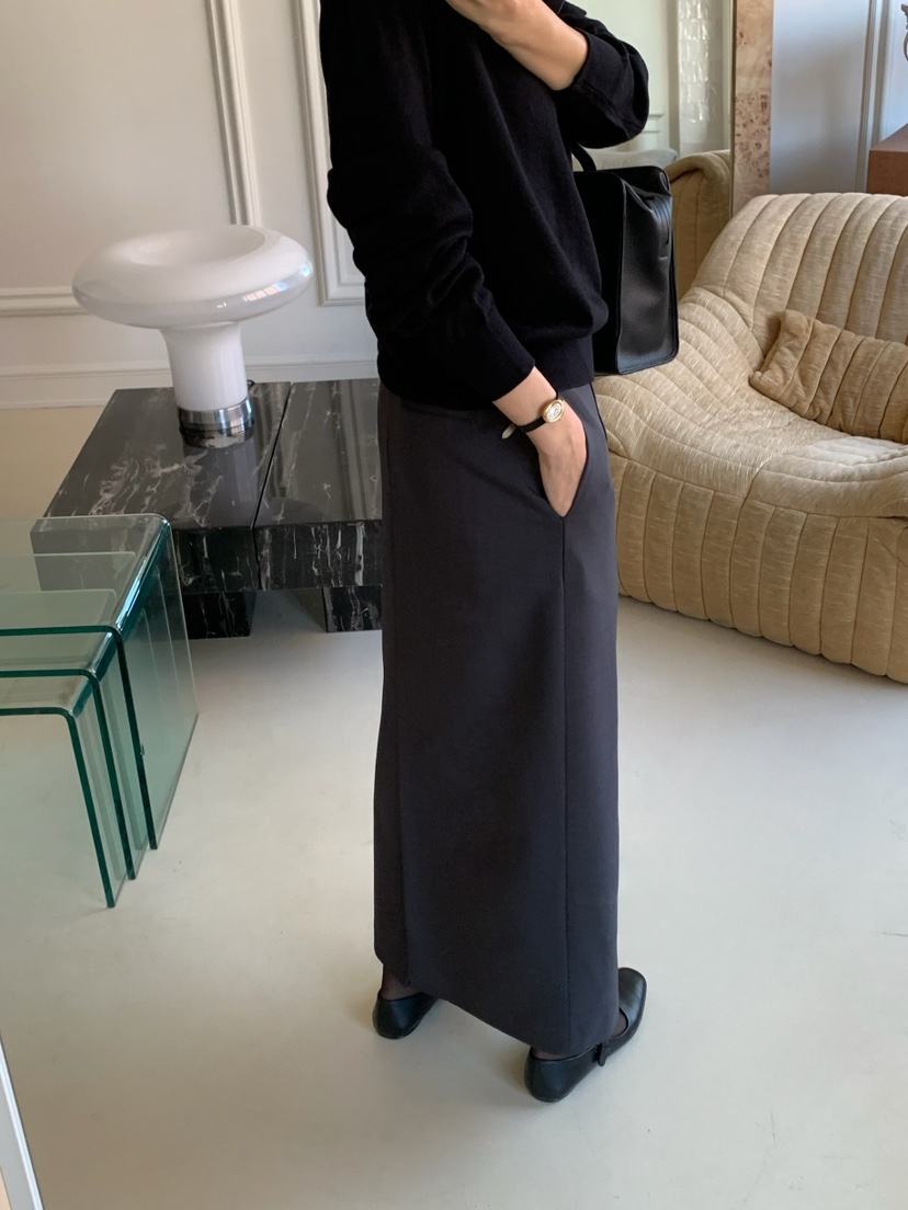 A Flan韓國直郵女裝新款真品人氣職業休閑熱賣推薦長裙直筒AFN/FLAN EDITION長裙