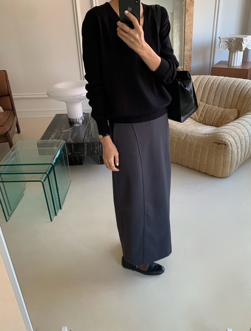 A Flan韓國直郵女裝新款真品人氣職業休閑熱賣推薦長裙直筒AFN/FLAN EDITION長裙