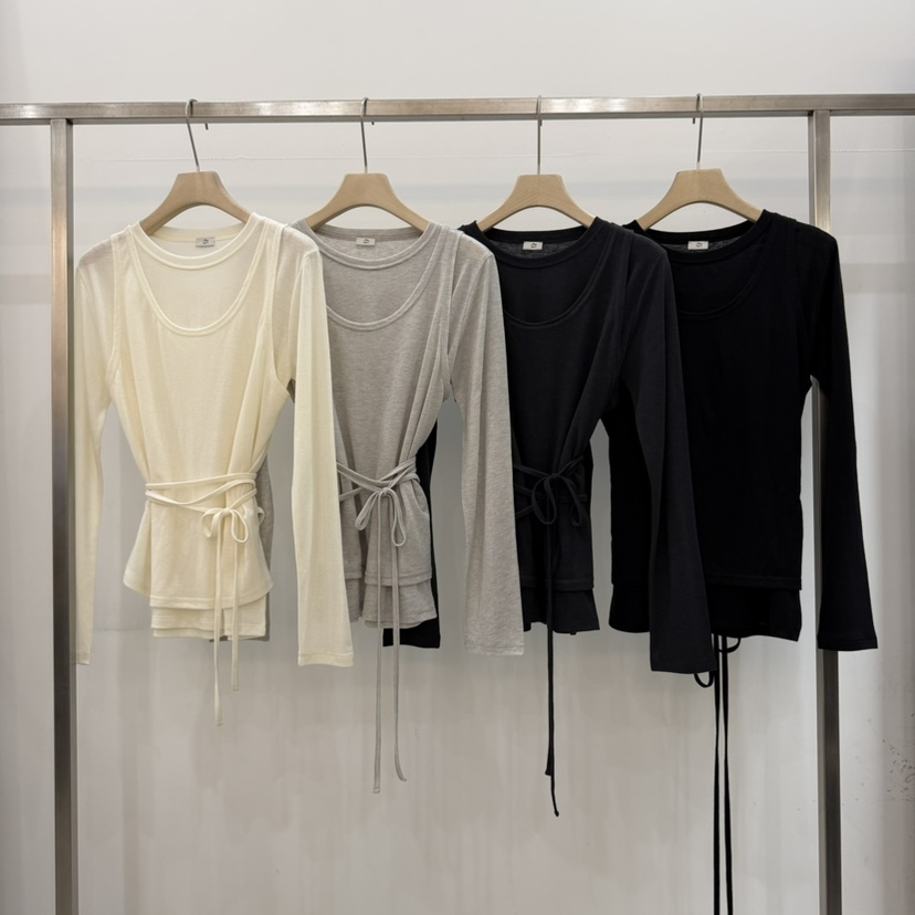 THE EYL東大門實拍女士新款人氣休閑時尚推薦熱賣長袖T恤THE EYL長袖T恤