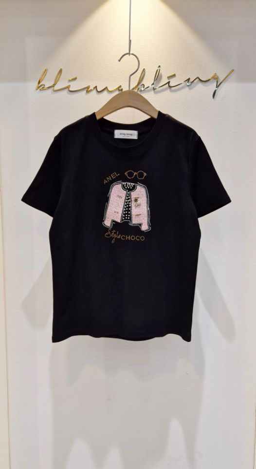 RICO/BLING BLING-S韓國代購女士新品熱賣推薦人氣T恤RICO/BLING BLING-ST恤圖色1