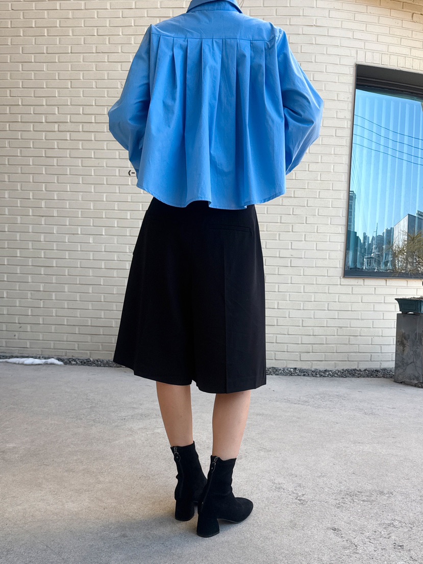 RED-J-레드.J-T東大門實拍女士新品人氣襯衫蕾絲衫短款褶裥RED-J襯衫/蕾絲衫