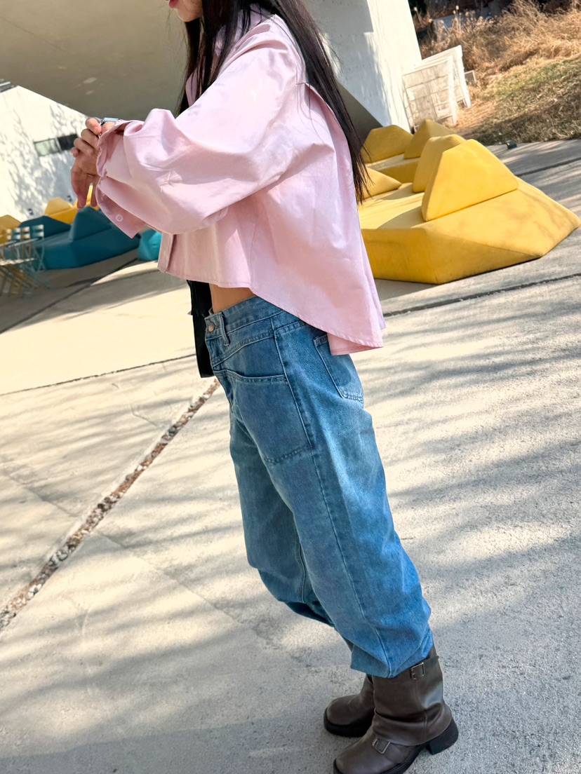 RED-J-레드.J-T東大門實拍女士新品人氣襯衫蕾絲衫短款褶裥RED-J襯衫/蕾絲衫