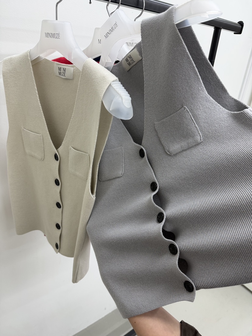 MINIMUZE東大門直郵女裝新品人氣休閑推薦真品馬甲兩個口袋MINIMUZE馬甲
