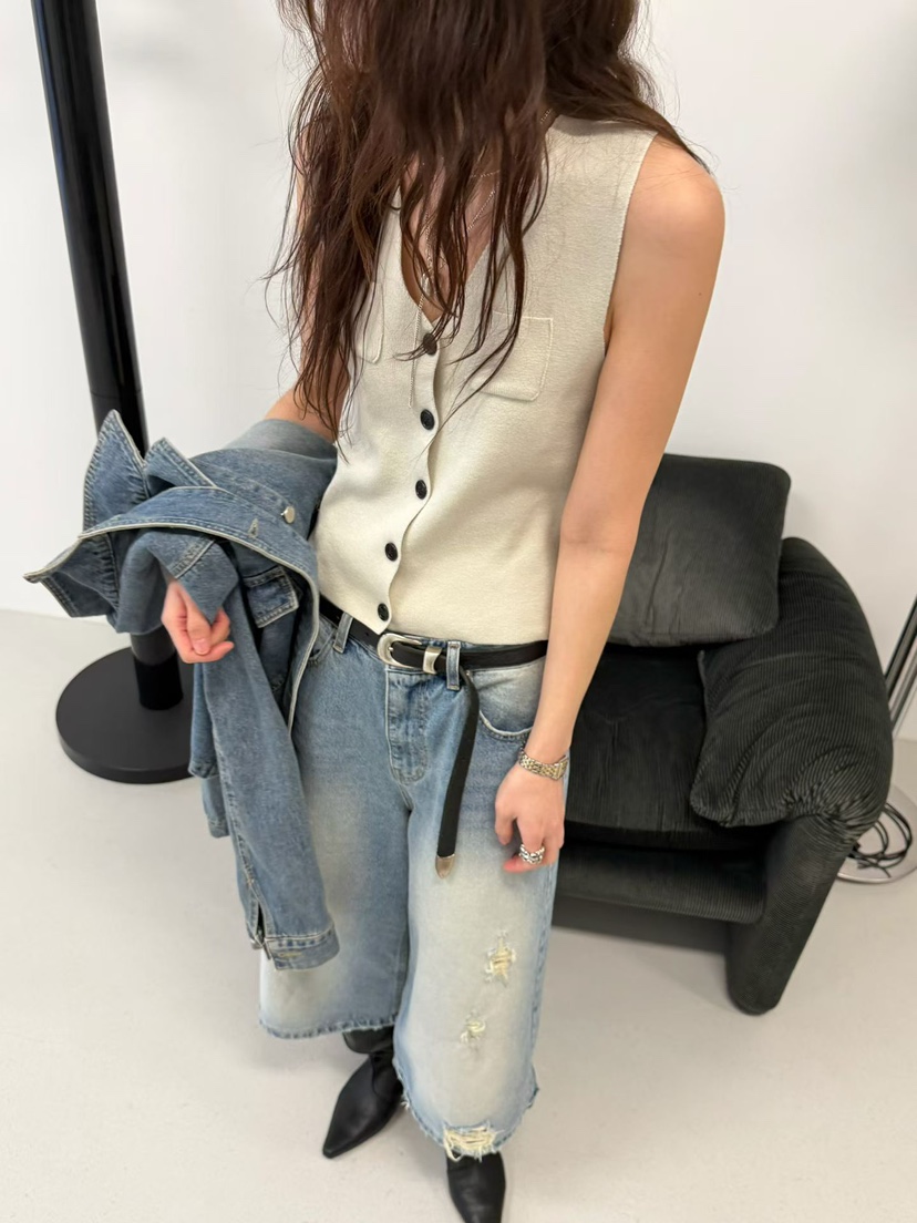 MINIMUZE東大門直郵女裝新品人氣休閑推薦真品馬甲兩個口袋MINIMUZE馬甲