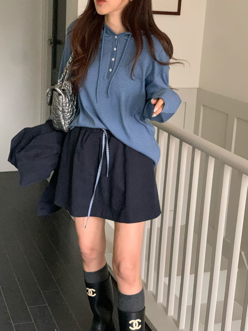 LA CREME韓國直郵女裝新品職業推薦熱賣長袖T恤連帽衫柔軟LA CREME長袖T恤