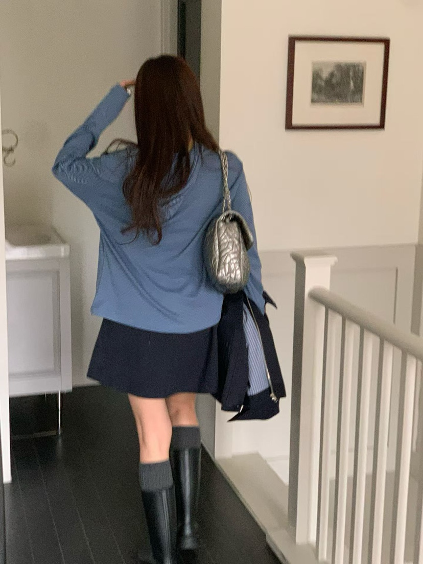 LA CREME韓國直郵女裝新品職業推薦熱賣長袖T恤連帽衫柔軟LA CREME長袖T恤