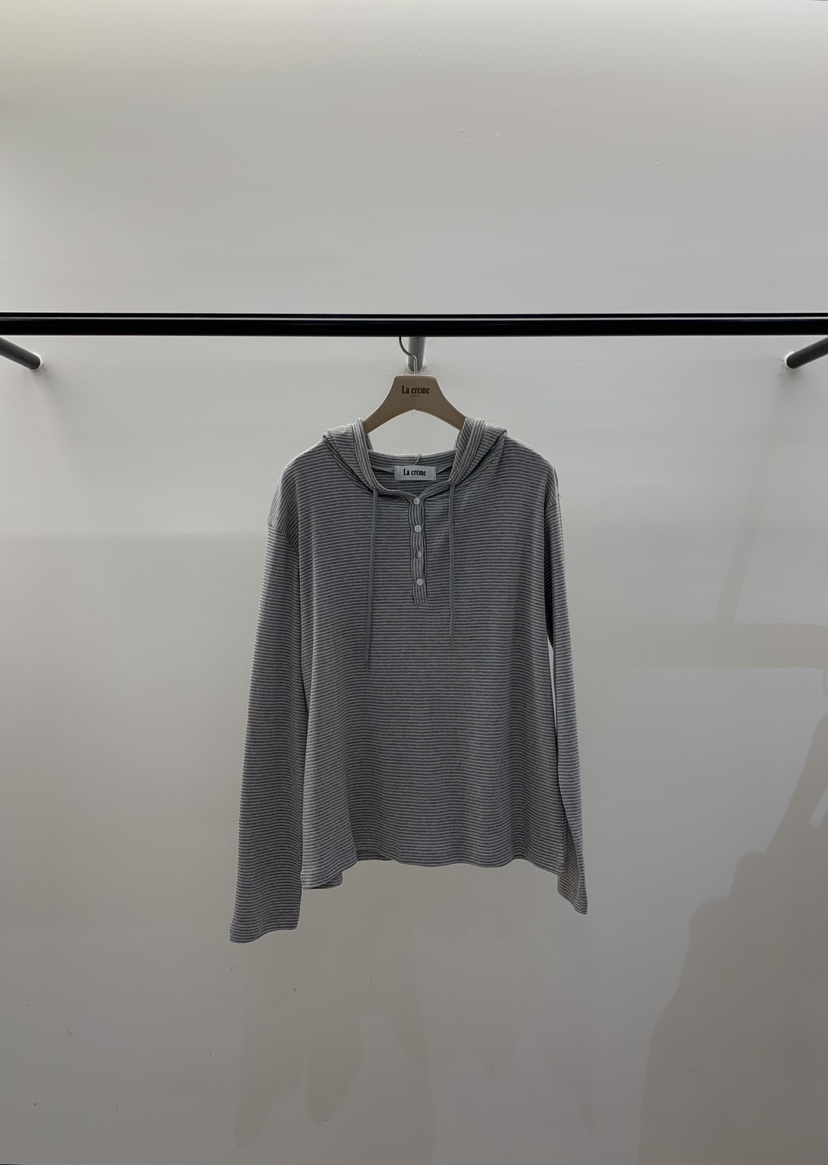 LA CREME韓國直郵女裝新品職業推薦熱賣長袖T恤連帽衫柔軟LA CREME長袖T恤圖色3