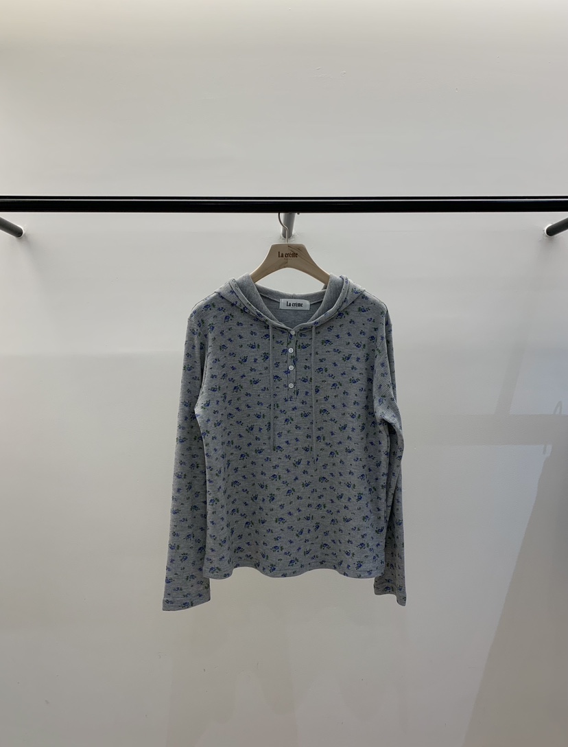 LA CREME韓國直郵女裝新品職業推薦熱賣長袖T恤連帽衫柔軟LA CREME長袖T恤圖色5