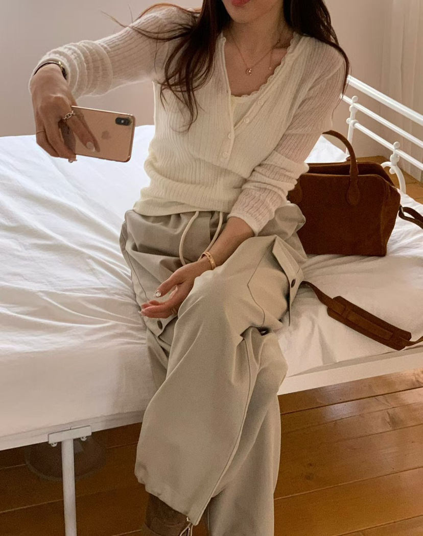 LA CREME韓國代購女士新款真品熱賣時尚26春夏人氣休閑褲LA CREME休閑褲