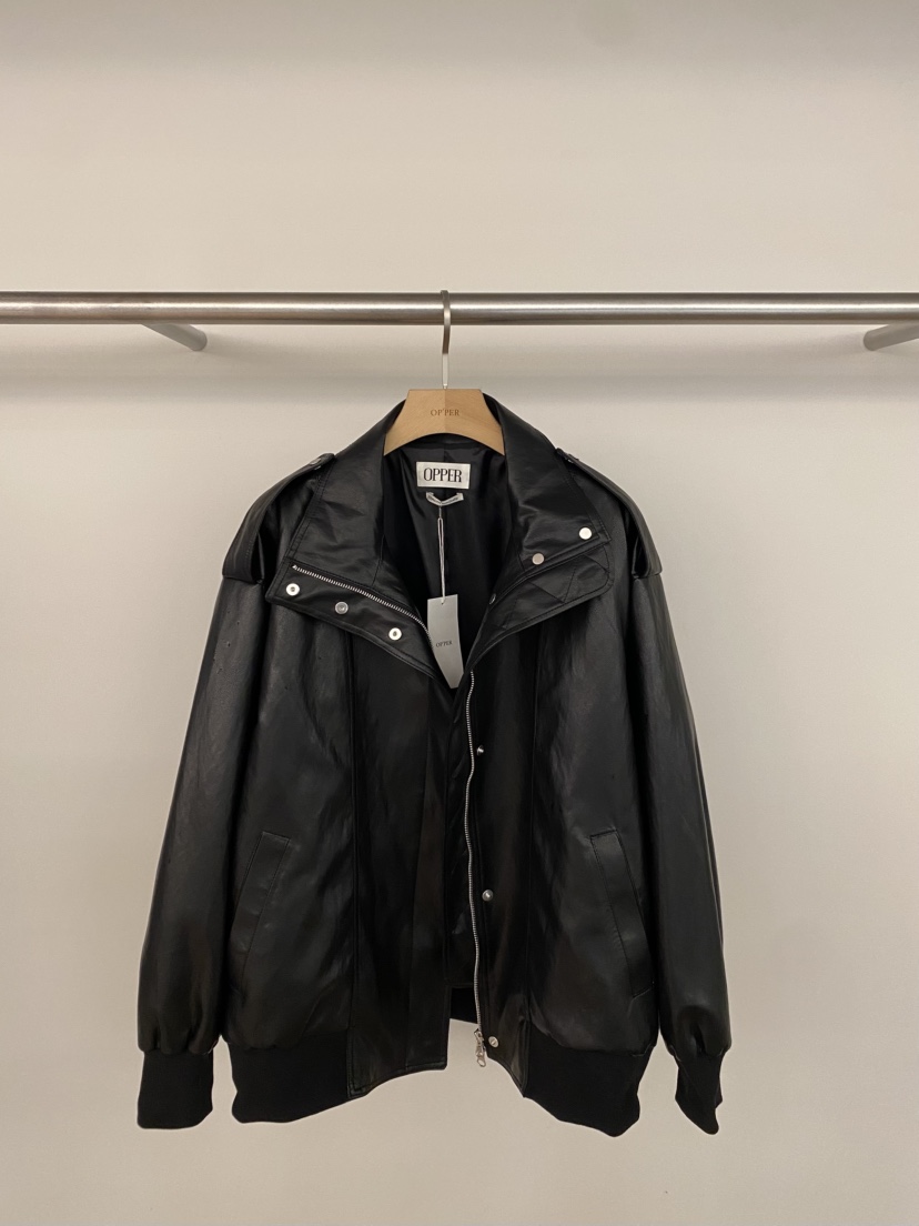 OP PER韓國代購女士新款熱賣人氣時尚休閑推薦26春夏皮衣皮革OPPER-simplebeige皮衣