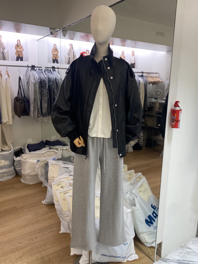 OP PER韓國代購女士新款熱賣人氣時尚休閑推薦26春夏皮衣皮革OPPER-simplebeige皮衣