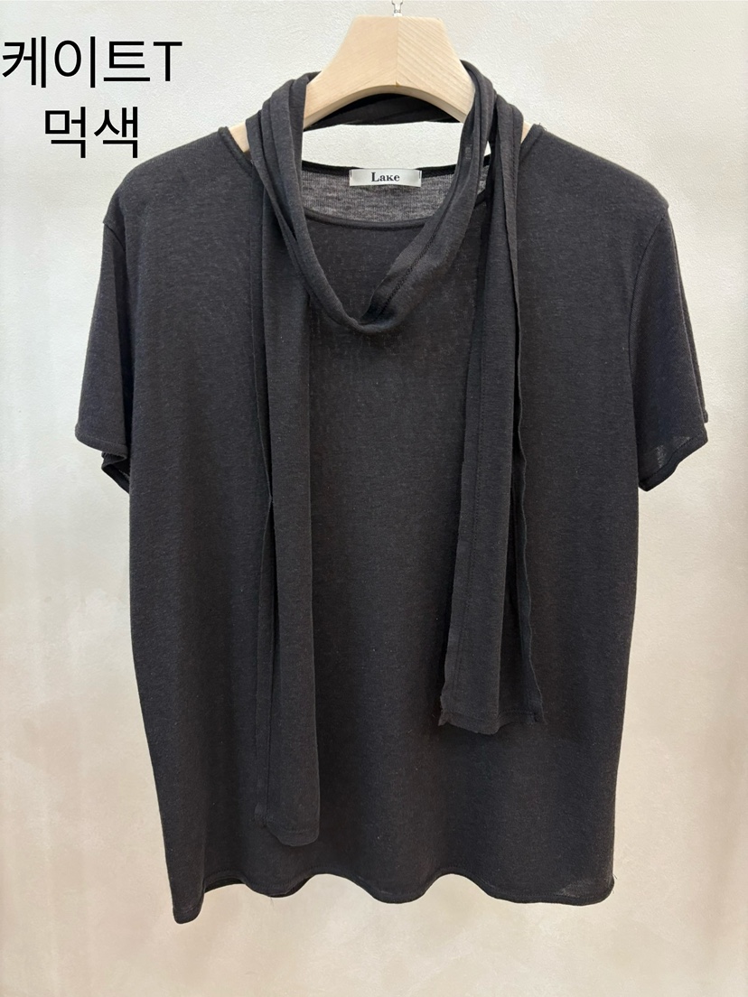 LAKE-A韓國直郵女士新品時尚休閑推薦職業熱賣T恤含圍巾Lake sideT恤圖色3