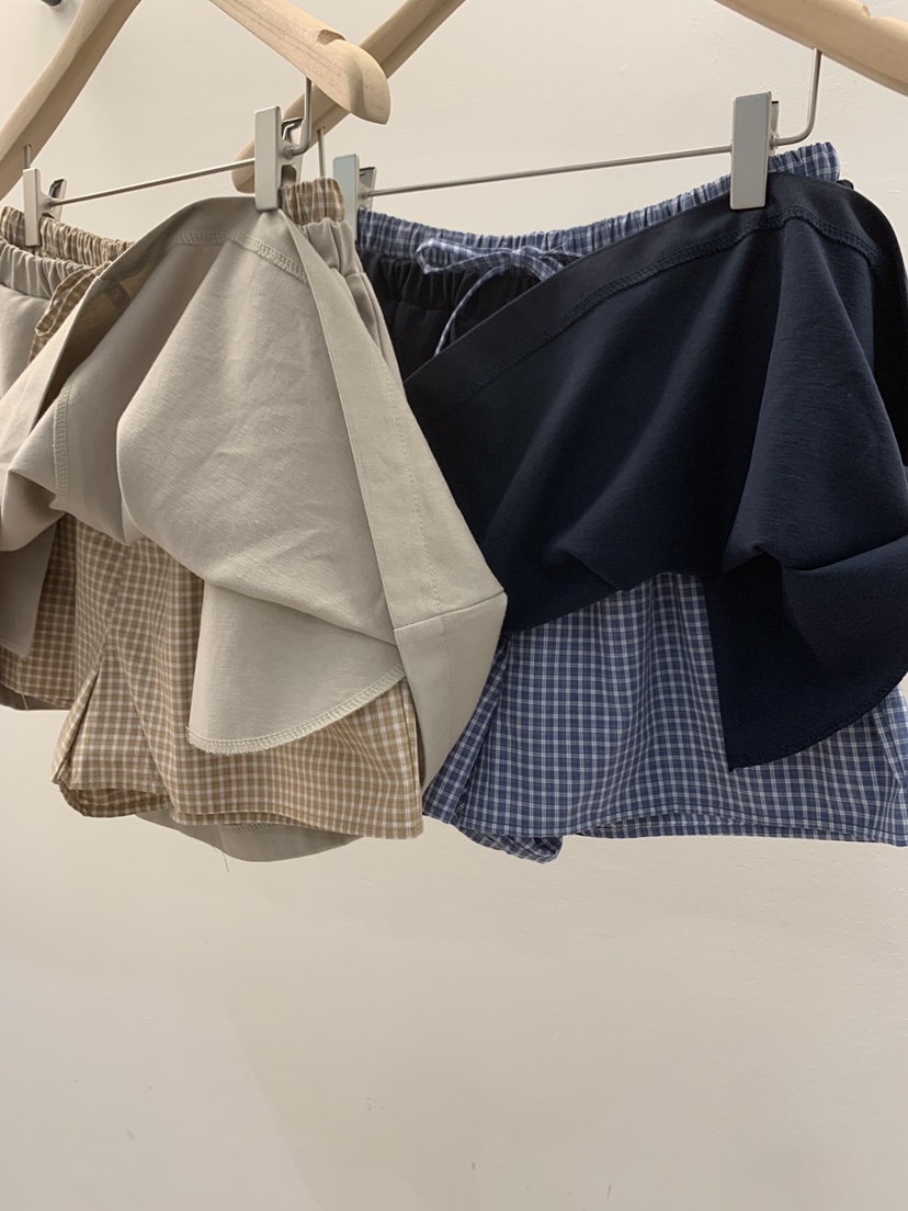 LA CREME韓國直郵女士新款真品職業26春夏推薦休閑短裙格子LA CREME短裙