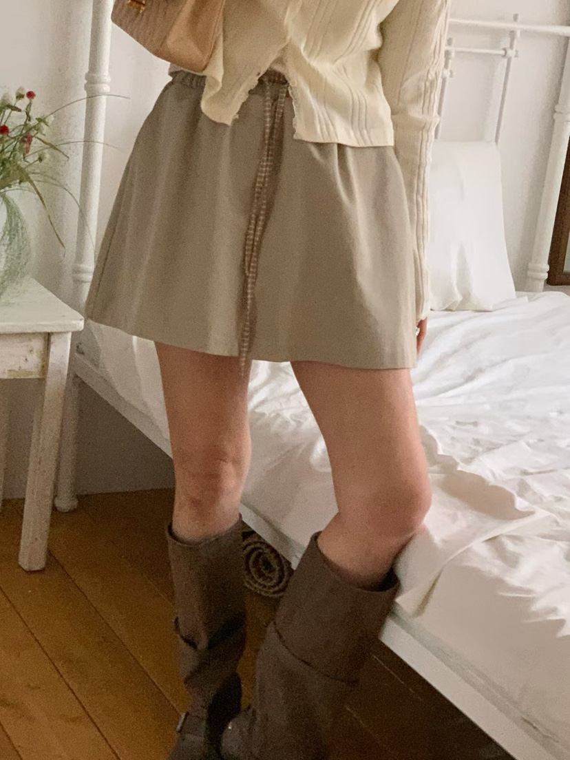 LA CREME韓國直郵女士新款真品職業26春夏推薦休閑短裙格子LA CREME短裙