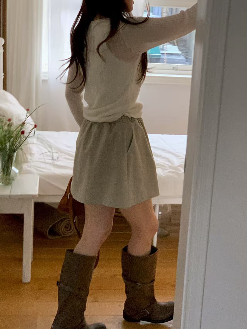 LA CREME韓國直郵女士新款真品職業26春夏推薦休閑短裙格子LA CREME短裙