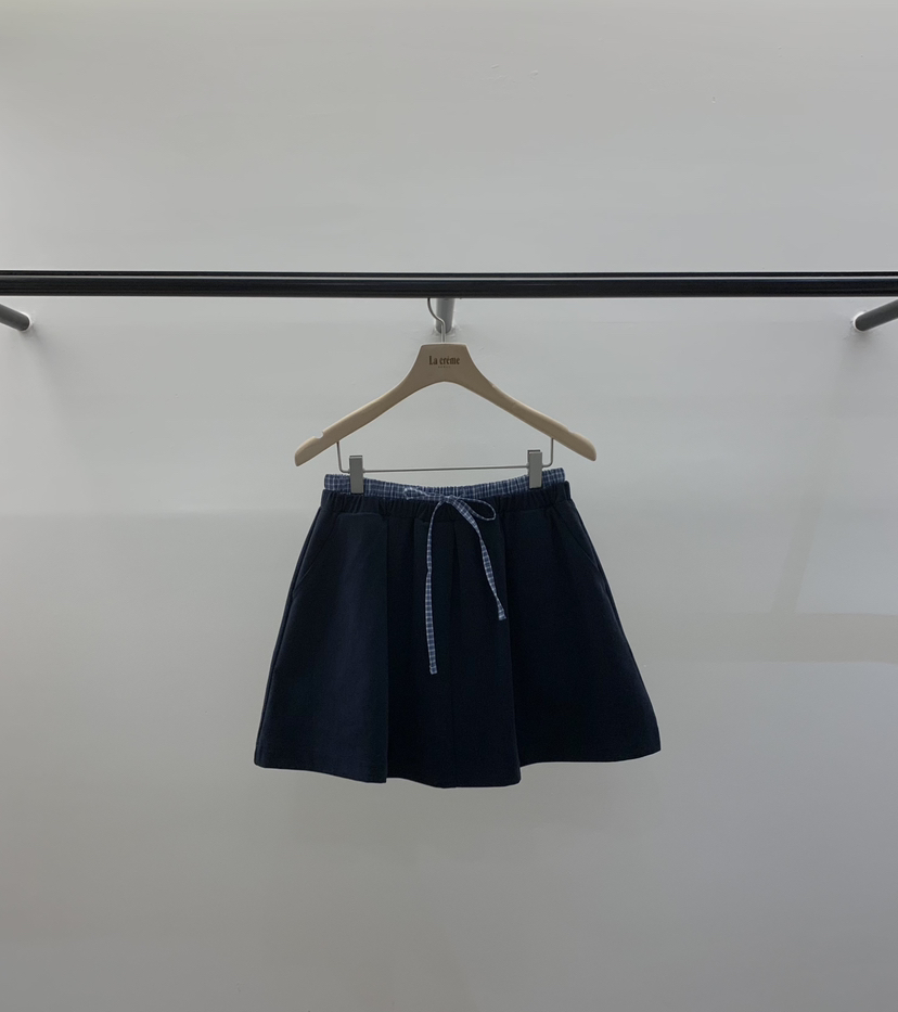 LA CREME韓國直郵女士新款真品職業26春夏推薦休閑短裙格子LA CREME短裙圖色2