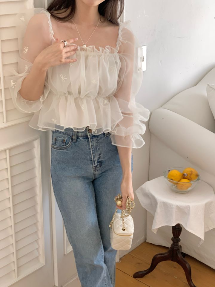 CRONG東大門實拍女裝新品休閑人氣推薦真品熱賣襯衫蕾絲衫CRONG襯衫/蕾絲衫