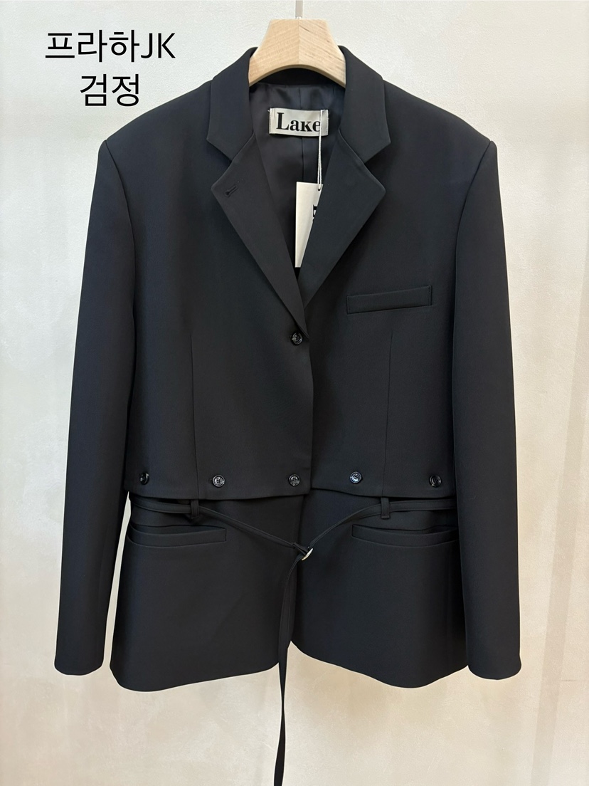 LAKE-A韓國直郵女裝新品休閑時尚26春夏職業人氣夾克含腰帶Lake side夾克圖色1