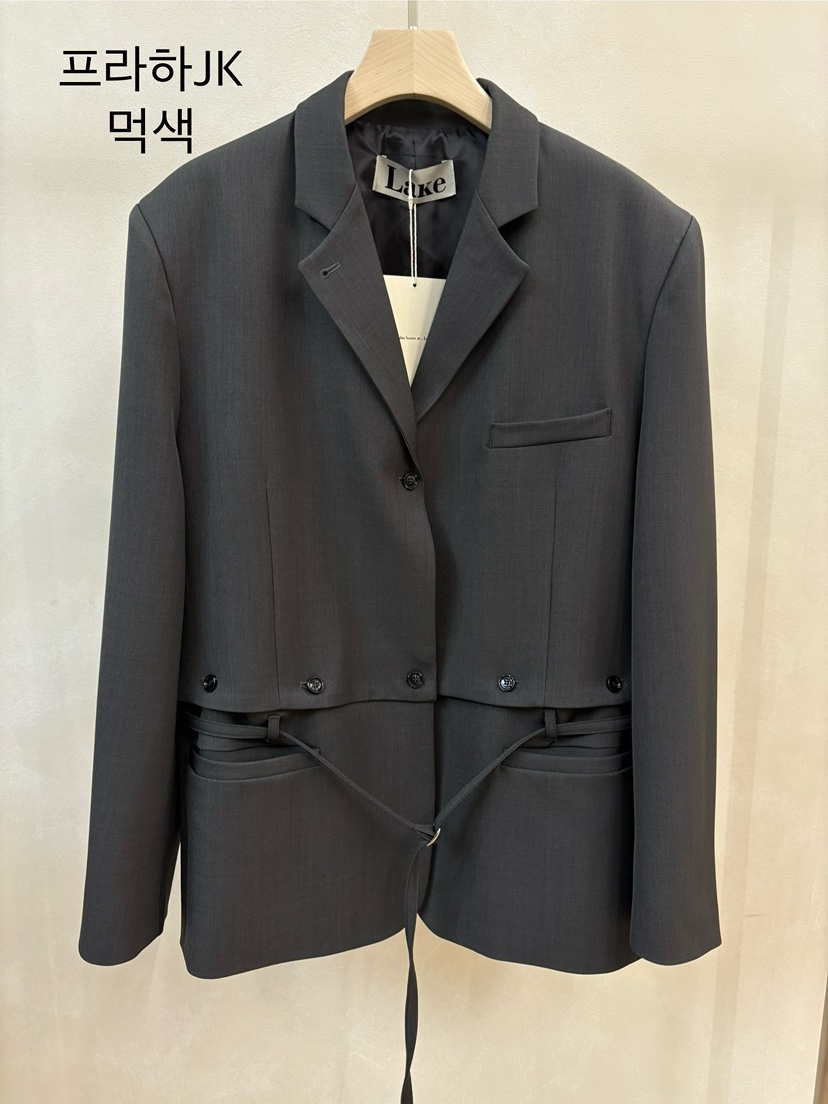 LAKE-A韓國直郵女裝新品休閑時尚26春夏職業人氣夾克含腰帶Lake side夾克圖色2