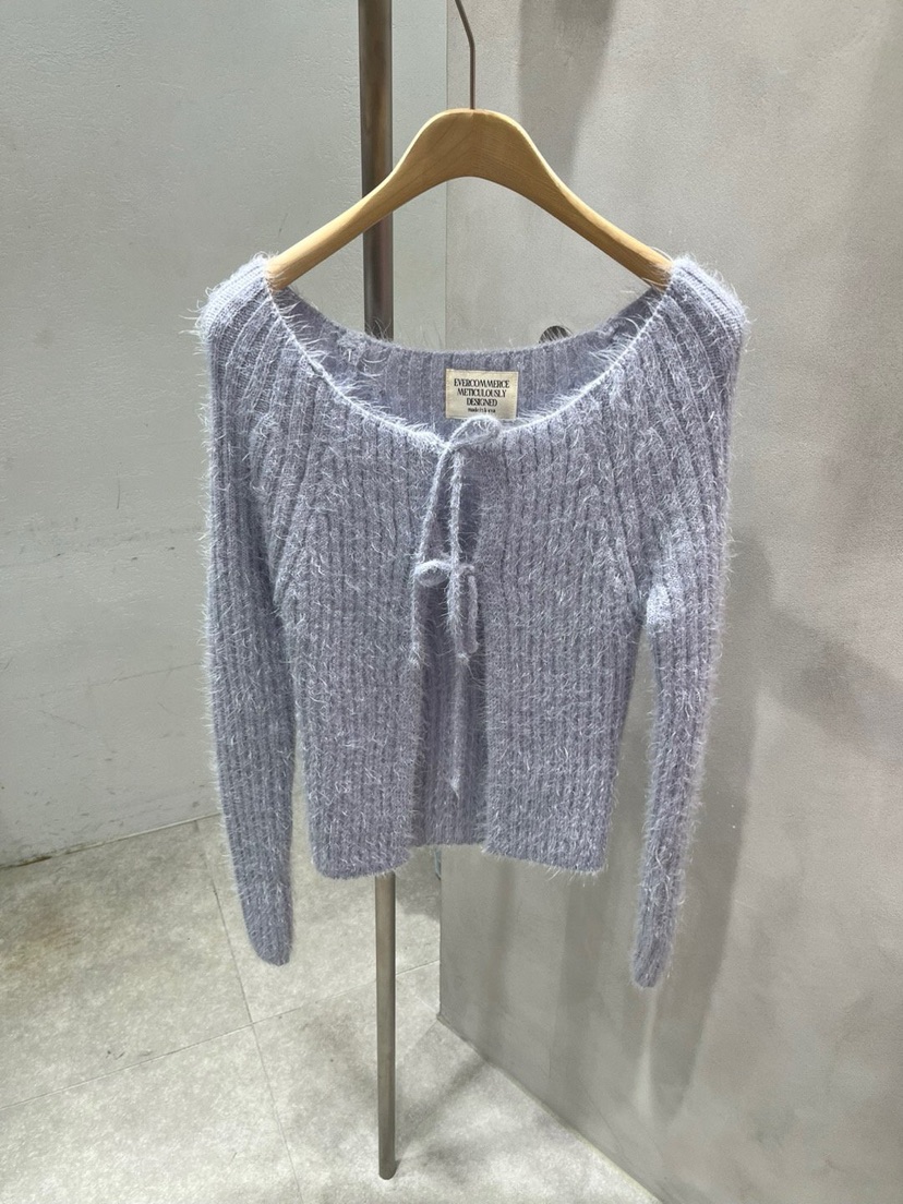 EVERCOMMERCE METICULOUSLY DESIGNED東大門代購女裝新品熱賣針織衫露肩開衫EVERCOMMERCE METICULOUSLY DESIGNED針織衫圖色4